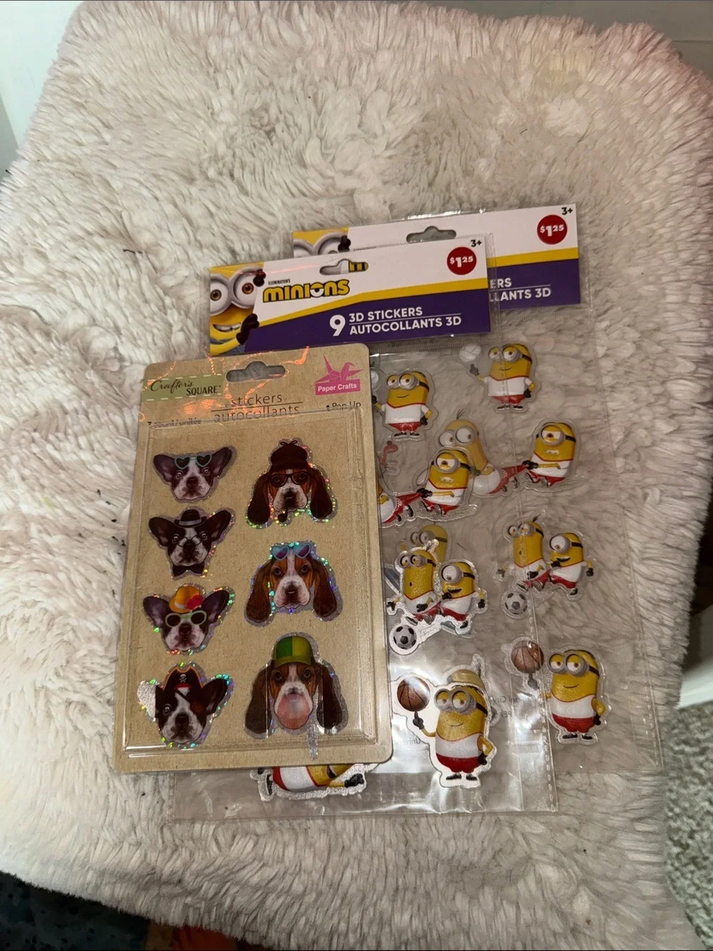 Minions 3D Sticker Packs with Dog Character 9-Count